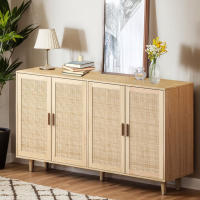 Elegante y Funcional Gabinete de Almacenamiento de Ratán de 4 Puertas 158CM - details 3