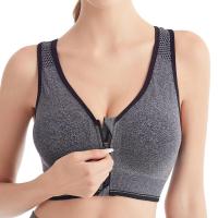 Sujetador deportivo con cremallera frontal para mujer, Top transpirable a prueba de golpes, para correr, Yoga, gimnasio, sin costuras - details 3