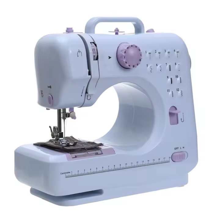Máquina de Coser Eléctrica Portátil Mini para el Hogar Artesanal 12 Ganchos con Prensa de Pie - 1