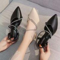Verano poco profundo encaje tacones altos nuevas puntiagudas cerradas moda sandalias zapatos de mujer fiesta boda - details 3