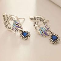 Pendientes de plata con forma de animal, pendientes de pinza para el pelo de serpiente y colibrí, pájaro fénix inmortal, hermosos regalos de joyería para - details 10