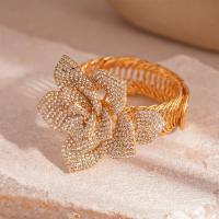 Brazalete de flores brillantes, cadena para el brazo, brazalete ajustable con diamantes de imitación, pulseras de aleación de cristal, brazalete de flores para la parte superior del brazo, para fiesta - details 17