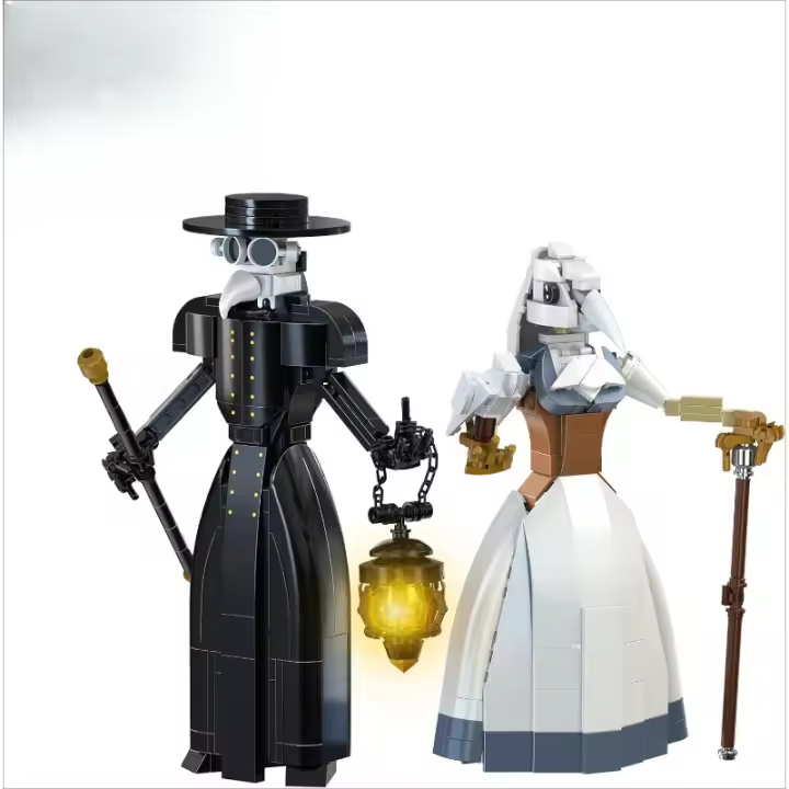 Juego de bloques de construcción The Plague Doctor, juguete de bloques de construcción de decoración coleccionable, regalo para amigos y fanáticos, kit creativo de juguete de cumpleaños de Navidad y Halloween, regalo para niños y niñas (500 piezas) - 1