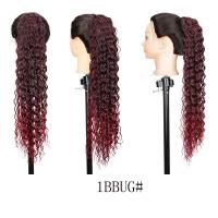 Cola de caballo rizada con cordón, estilo cornrow, con clip, efecto ombré, onda profunda, extensión de cola de caballo larga, postizo de cola de caballo - details 21