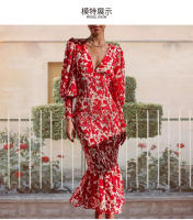 Vestido de mujer Falda de cola de sirena elegante con cuello en V sexy para mujer con riñonera y vestido a la cadera - details 2