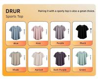 DRUR-ropa corta de gimnasio para mujer, pantalones de cintura alta 2 en 1 con bolsillos, pantalones cortos de Yoga para ciclismo, ropa deportiva 2025 - details 0