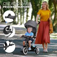 Triciclo Evolutivo, Bicicleta Sin Pedales, Bicicleta Bebe, Plegable, Para Niños, Cinturón, Con Accesorios, Portavasos, Cesta, 9 Meses a 25 kg, Verde - details 2