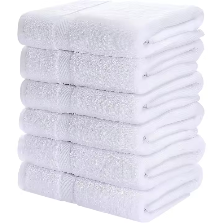 Utopia Towels Paquete de 6 Juego de Toallas de baño, 100% algodón hilado en anillo (60 x 120 CM) Alta absorción, secado rápido, toallas de hotel, spa y baño de primera calidad (blanco) - 1