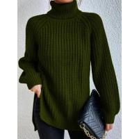Suéteres de mujer, suéter informal de punto con cuello alto, tops, jerséis para mujer - details 5