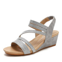 Sandalia cuña mujer novedad de verano cómoda suela blanda Simia zapatos romanos plataforma impermeable sandalias con correa recta - details 1