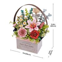 Robotime Rowood Basket DIY 3D rompecabezas de madera artesanía regalos de flores para niñas amigas diseño de decoración del hogar - details 7