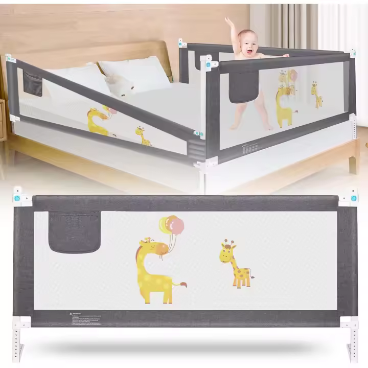 Seguridad Cama, Barra para Niños, Barandilla de Protección contra Caídas, Altura Ajustable, Tipo de Cama Universal (1 Lado) - 1