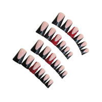 24PCS,Punta de pico de pato para uñas artificiales Resina reutilizable con diamantes de imitación - details 4