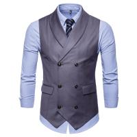 #   4822 Chaleco de traje para hombre, chaleco de vestir de color sólido, chaleco de doble botonadura para hombre, chalecos formales sin mangas ajustados para hombre de talla grande 4XL - details 10