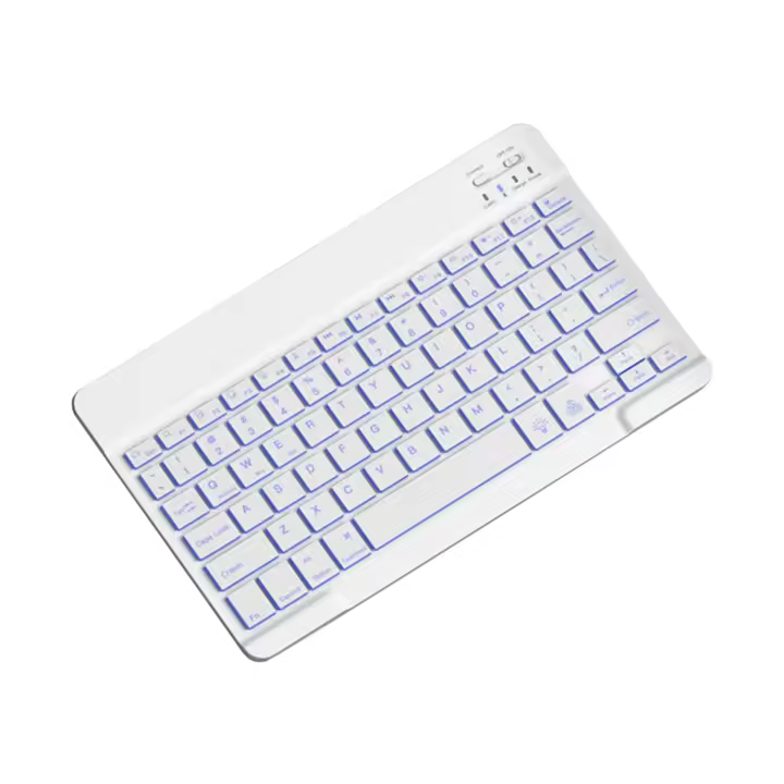 Teclado retroiluminado de 10 pulgadas, Mini teclado silencioso Portátil con Bluetooth para teléfonos móviles, tabletas y portátiles, teclado inalámbrico A - 1