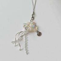 Llavero de medusas con conchas de mar y estrellas, cordón Y2K con tema oceánico, cordón para teléfono con cuentas, colgante colorido, abalorio para teléfono de medusas - details 4