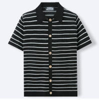 Nuevo suéter de punto de verano para hombres, camisa POLO informal de lana a rayas para hombres - details 10