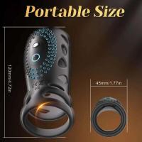 Embalaje privado Anillo de manga vibratoria SEX para hombres, vibración para estimular el punto G, entrenador de erección, retardante de la eyaculación, juguete sexual 18+ - details 4