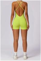 Mono de Yoga para Mujer Kailuoka Sexy Fitness Romper Sin Mangas y Espalda Disfraz Deportivo Corto en Color Sólido para Otoño e Invierno Material Exterior de Nylon - details 19