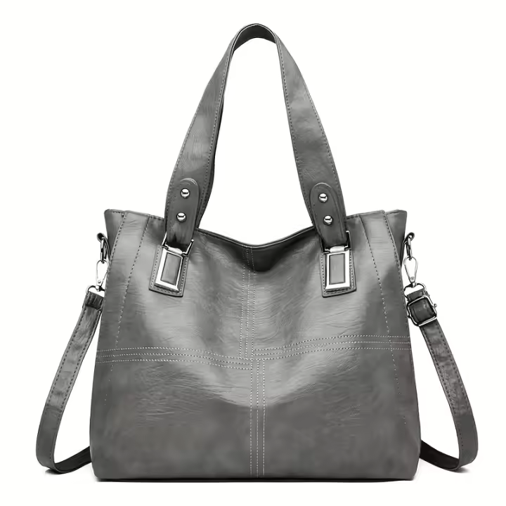 1 bolso de mano elegante de inspiración vintage para mujer, gran capacidad, correa de hombro ajustable, perfecto para el trabajo, compras - 1