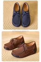 Zapatos de plataforma informales con cuña de cuero PU para mujer clásicos con botas de goma para uso diario - details 10