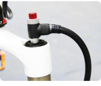 Bomba de alta presión para bicicleta de montaña, amortiguador de suspensión trasera con manómetro y botón de purga, CNC, 300psi - details 15
