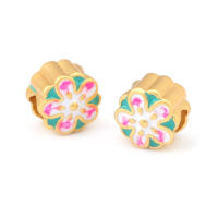Pulseras de Brass Dorado Mate 4PCS Grande Agujero Abalorios para Hacer Joyas DIY - details 147