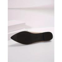 Nuevos Zapatos planos con punta puntiaguda para oficina, barco, Color sólido, tejidos, sin cordones, zapatillas De Ballet informales, mocasines para Mujer, Zapatos De Mujer - details 6