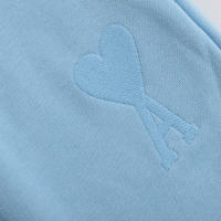 Pantalones de cinco piezas bordados con macarrón AMI Love 2025 para parejas, pantalones cortos deportivos casuales a juego para hombre y mujer a nivel del techo - details 3