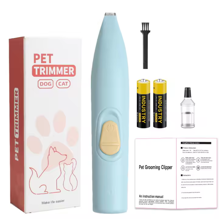 Recortador de patas de perro para el cuidado, cortapelos eléctrico inalámbrico para mascotas pequeñas, cortapelos para perros y gatos, recorte del pelo de las mascotas alrededor de las patas, ojos, orejas, cara, grupa, pilas AAA*2 - 1