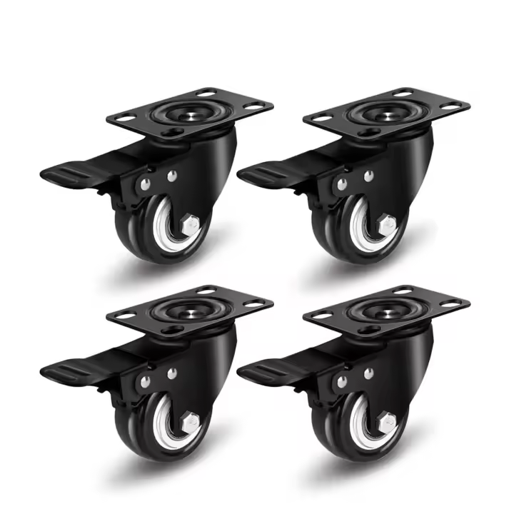 Jeu-4 ruletas pivotantes, rules con freins, fortes, carga 200 kg - 1