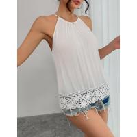 Top de Halter Blanco Versátil de Verano Diseño Tael Casual Moda para Mujeres Súperior - details 6