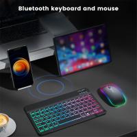 Teclado y ratón inalámbricos RGB retroiluminado, Kit combinado de teclado y ratón Bluetooth recargable, color negro, 10 pulgadas - details 5