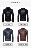 Nueva chaqueta para hombre, moda juvenil delgada para motocicleta, PU, - details 5