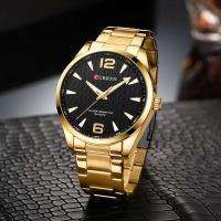 Reloj de cuarzo de negocios de moda simple de acero inoxidable negro dorado Sier de lujo premium CURREN 8434 para hombre - details 19