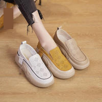 Zapatos planos de tobillo para mujer 2025 en blanco con suela gruesa transpirable. - details 6