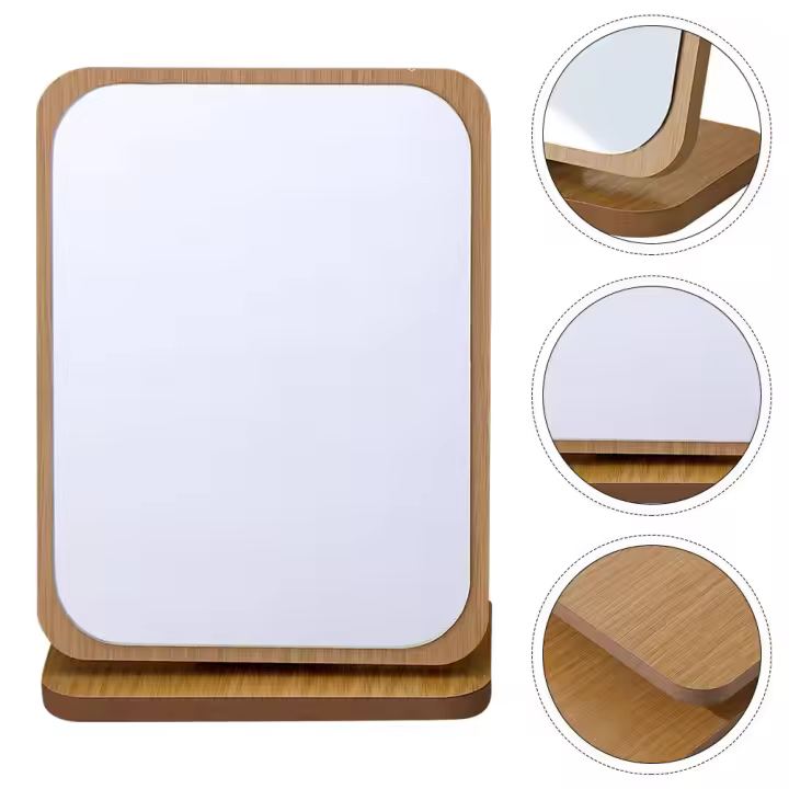 Tocador de madera con espejo, escritorio de oficina, mesa de madera, maquillaje elegante, portátil para estudiantes - 1