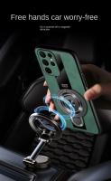 Funda transparente a prueba de golpes con soporte magnético de lujo para Samsung Galaxy S25 S24 Ultra S23 S22 Plus, funda trasera de cuero de oveja - details 10