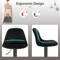 Silla Giratoria de Barra Alta Adjustable Estructura Metálica con Resalto y Reposapies Negro - details 6