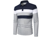Polo de golf para hombre, camiseta a rayas de manga larga con solapa, ropa deportiva transpirable, primavera y verano - details 8