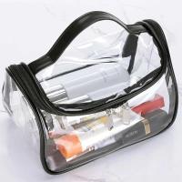 Bolsa de almacenamiento de cosméticos de viaje transparente impermeable (negro) - details 2