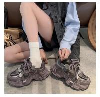 2025 primavera y otoño nueva malla de fondo grueso esponja pastel versátil Popular corto altura creciente Casual zapatos de mujer - details 3