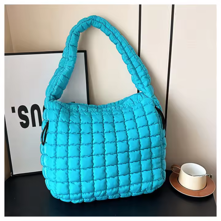 Bolso de mano plisado con forma de nube, bolso bandolera - 1