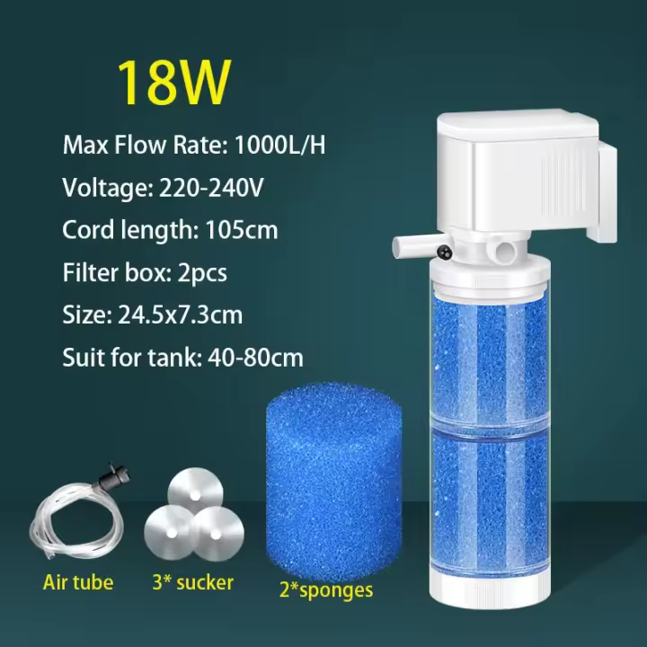 De Esponja para Acuario Filter, de Purificación de Agua internal Filter, Bomba de Agua múltiple para Pecera, Onda para hacer taburete, Bomba de aire with Sucker - 1