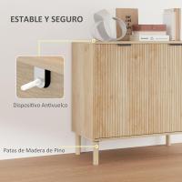 Estantería ajustable de 2 puertas con sistema antivuelco y patas de madera de pino para comedor/pasillo - details 3