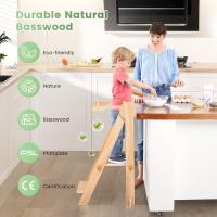 Ajustable en Altura de 2 escalones,Torre Multiusos para Niños Fácil de Montar (Color de la Madera) - details 6