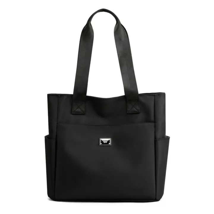 Bolso de mano de nailon impermeable para mujer, bolsa de hombro de gran capacidad, ligera - 1