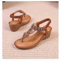 Sandalias Gladiador Mujer con Plataforma |   Zapatos Étnicos Abiertos de Verano 2024, Diseño Elegante para Vacaciones en Playa y Viajes Turísticos - details 32