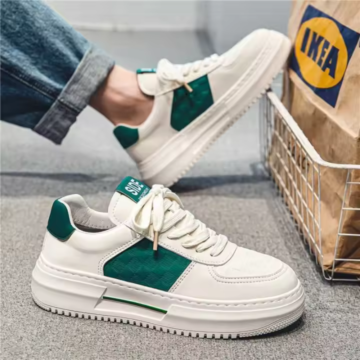 Zapatillas Blancas Transpirables para Hombres Zapatillas de Plataforma de Moda para Todas las Temporadas - 1