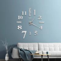 Reloj de pared con espejo acrílico de Número Romano grande 2D/3D, pegatina de moda DIY, relojes de cuarzo, decoración del hogar, pegatinas para el salón - details 10